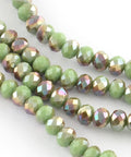 (BE5088-09) Faceted Abacus Glass Beads, Half Rainbow Plated, PaleGreen 6MM (1 STR) Electroplate Glass Faceted Abacus Bead Strands, Half Rainbow Plated, PaleGreen  Size: about 6mm in diameter, 4mm thick, hole: 1mm; about 100pcs/strand, 15.7