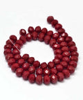 (BE5116) Glass Beads Strands, Faceted Abacus , DarkRed 8MM (1 STR) Glass Beads Strands, Faceted Abacus , DarkRed  Size: about 8mm in diameter, 6mm thick, hole: 1mm; about 72pcs/strand, 17".