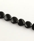 (BE5363B) Faceted Flat Round Glass Beads, Black 13MM (8 PCS) Faceted Flat Round Glass Beads, Black Size: about 13mm in diameter, 6.5mm thick, hole: 1.5mm.