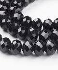 (BE5375) Handmade Glass Beads, Faceted Abacus, Black 12MM Handmade Glass Beads, Faceted Abacus, Black Size: about 12mm in diameter, 8mm thick, hole: 1mm; about 72pcs/strand.