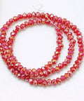 (BE5465) Electroplate Glass Beads Strands, AB Color, Faceted, Abacus, Red 4MM Electroplate Glass Beads Strands, AB Color, Faceted, Abacus, Red Size: about 4mm in diameter, 3mm thick, hole: 1mm; about 138pcs/strand, 16.5".