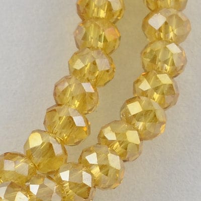 (BE5542) Electroplate Glass Beads Strands, AB Color Plated, Faceted Rondelle, Goldenrod 4MM Electroplate Glass Beads Strands, AB Color Plated, Faceted Rondelle, Goldenrod Size: about 3.5~4mm in diameter, 2.5~3mm thick, hole: 0.5mm; about 150pcs/strand, 15.5".