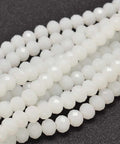 (BE5634) Glass Beads Strands, Faceted Rondelle , White Size: about 8mm Glass Beads Strands, Faceted Rondelle , White Size: about 8mm in diameter, 6mm thick, hole: 1mm; about 70pcs/strand, 15.5".