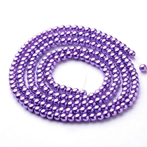 (BE59) Glass pearls 4mm (1 STR) (BE59) Glass pearls 4mm (1 STR)