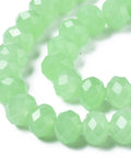 PALE GREEN (BE7618-D08) (BE7618-X) Glass Beads Strands, Imitation Jade, Faceted, Rondelle, Clear 8x6mm (BE7618-X) Glass Beads Strands, Imitation Jade, Faceted, Rondelle, Clear 8x6mm