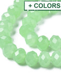 (BE7618-X) Glass Beads Strands, Imitation Jade, Faceted, Rondelle, Clear 8x6mm (BE7618-X) Glass Beads Strands, Imitation Jade, Faceted, Rondelle, Clear 8x6mm