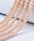 (BE7633-B02) Glass Beads, Opaque, AB Color Plated, Rondelle, Antique White 4x3mm (BE7633-B02) Glass Beads, Opaque, AB Color Plated, Rondelle, Antique White 4x3mm