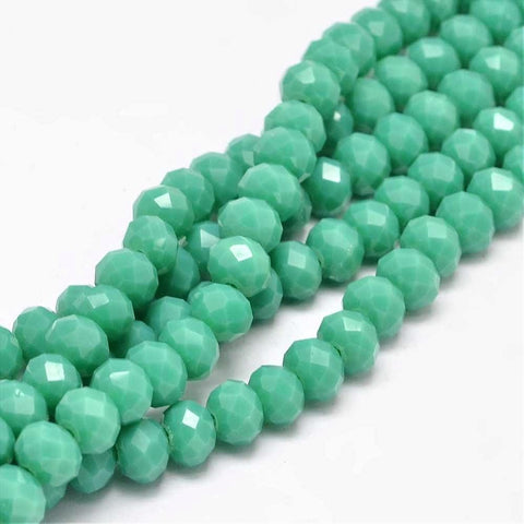 LIGHT SEA GREEN (BE7862-28) (BE7862-X) Glass Beads Strands, Faceted Rondelle , 8x6mm (1 STR) (BE7862-X) Glass Beads Strands, Faceted Rondelle , 8x6mm (1 STR)