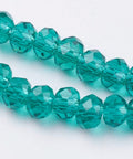 TEAL (BE7944-13) (BE7944-X) Transparent Glass Beads Strands, Faceted, Rondelle, 3x2mm (BE7944-X) Transparent Glass Beads Strands, Faceted, Rondelle, 3x2mm