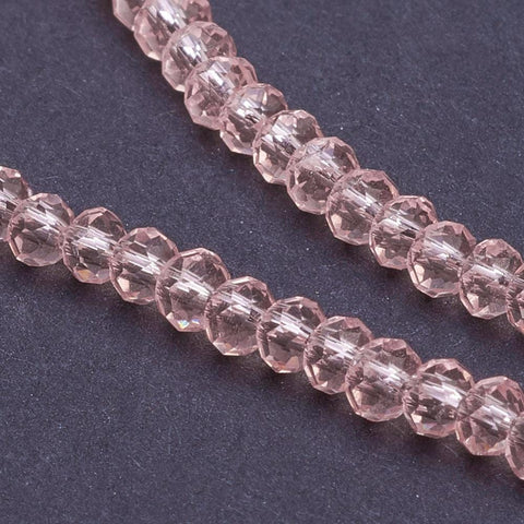 PINK (BE7944-12) (BE7944-X) Transparent Glass Beads Strands, Faceted, Rondelle, 3x2mm (BE7944-X) Transparent Glass Beads Strands, Faceted, Rondelle, 3x2mm