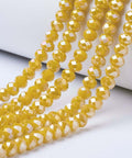 (BE7955-B03) Glass Beads, Opaque Solid Color, AB Color Plated, Faceted, Rondelle, Gold 6x5mm (BE7955-B03) Glass Beads, Opaque Solid Color, AB Color Plated, Faceted, Rondelle, Gold 6x5mm