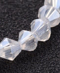 (BE8232-A) Glass Beads Strands, Bicone, Clear, AB Color Plated, Clear 4mm (1 STR) (BE8232-A) Glass Beads Strands, Bicone, Clear, AB Color Plated, Clear 4mm (1 STR)