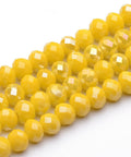 (BE8290-03) Electroplate Glass Faceted Rondelle Bead Strands,, YellowGold 10x7mm  (1 STR) (BE8290-03) Electroplate Glass Faceted Rondelle Bead Strands,, YellowGold 10x7mm  (1 STR)