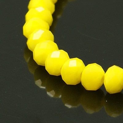 (BE8499-18) Imitation Jade Glass Beads, Rondelle, Faceted, Yellow 6x4mm (1 STR) (BE8499-18) Imitation Jade Glass Beads, Rondelle, Faceted, Yellow 6x4mm (1 STR)
