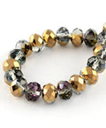 (BE8698-3) Electroplate Glass Beads, Half Plating, Faceted, Rondelle, Colorful 8x6mm (1 STR) (BE8698-3) Electroplate Glass Beads, Half Plating, Faceted, Rondelle, Colorful 8x6mm (1 STR)