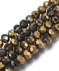 TAN/HALF COPPER PLATED (BE8700-N22) (BE8700-X) Electroplate Transparent Glass Beads Half Plated, Faceted, Rondelle, 6x5mm (1 STR) (BE8700-X) Electroplate Transparent Glass Beads Half Plated, Faceted, Rondelle, 6x5mm (1 STR)