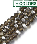 (BE8701-X) Electroplate Transparent Glass Beads Strands, Half Rainbow Plated, Faceted, Rondelle, 8x5mm (1 STR) (BE8701-X) Electroplate Transparent Glass Beads Strands, Half Rainbow Plated, Faceted, Rondelle, 8x5mm (1 STR)
