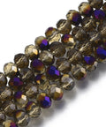 PINK (BE8701-F21) (BE8701-X) Electroplate Transparent Glass Beads Strands, Half Rainbow Plated, Faceted, Rondelle, 8x5mm (1 STR) (BE8701-X) Electroplate Transparent Glass Beads Strands, Half Rainbow Plated, Faceted, Rondelle, 8x5mm (1 STR)
