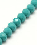 (BE8714-19) Opaque Solid Color Crystal Glass Rondelle Beads Light Sea Green 8x6mm (1 STR) (BE8714-19) Opaque Solid Color Crystal Glass Rondelle Beads Light Sea Green 8x6mm (1 STR)