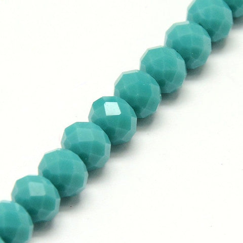 (BE8714-19) Opaque Solid Color Crystal Glass Rondelle Beads Light Sea Green 8x6mm (1 STR) (BE8714-19) Opaque Solid Color Crystal Glass Rondelle Beads Light Sea Green 8x6mm (1 STR)