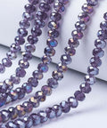 (BE8728-B13) Electroplate Glass Beads, AB Color Plated, Faceted, Rondelle, Indigo  8x6mm (1 STR) (BE8728-B13) Electroplate Glass Beads, AB Color Plated, Faceted, Rondelle, Indigo  8x6mm (1 STR)