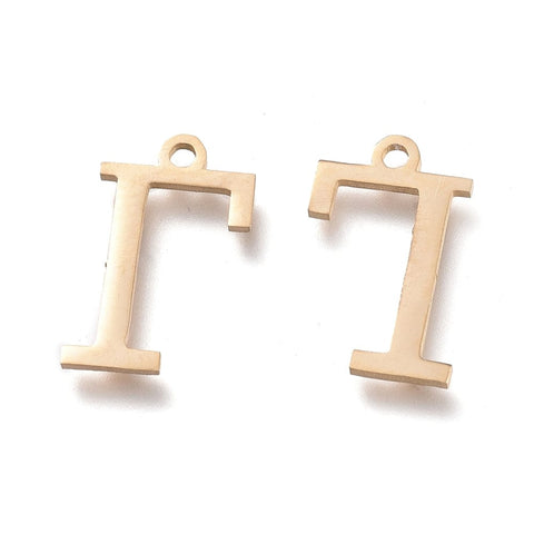 BeadsBalzar Beads & Crafts Γ (SG7385-ALL) 304 Stainless Steel Charms, Greek Alphabet, Golden, about 14mm (1 PC)