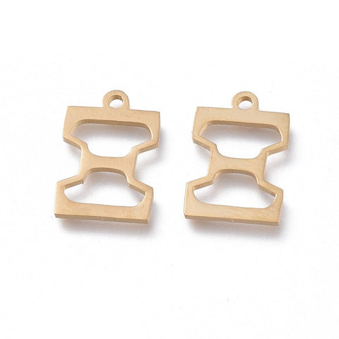 BeadsBalzar Beads & Crafts Ξ (SG7385-ALL) 304 Stainless Steel Charms, Greek Alphabet, Golden, about 14mm (1 PC)