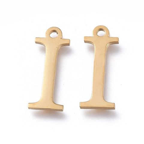 BeadsBalzar Beads & Crafts Ι (SG7385-ALL) 304 Stainless Steel Charms, Greek Alphabet, Golden, about 14mm (1 PC)