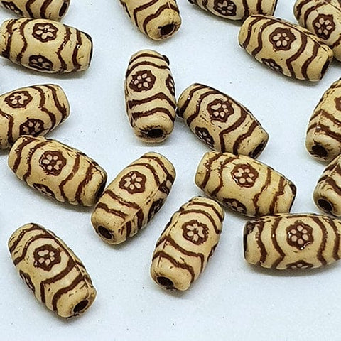 BeadsBalzar Beads & Crafts (12100037) ACRYLIC IMITATION WOOD BEADS 11MM OVAL (20 GRAMS- ABOUT 80 PCS)