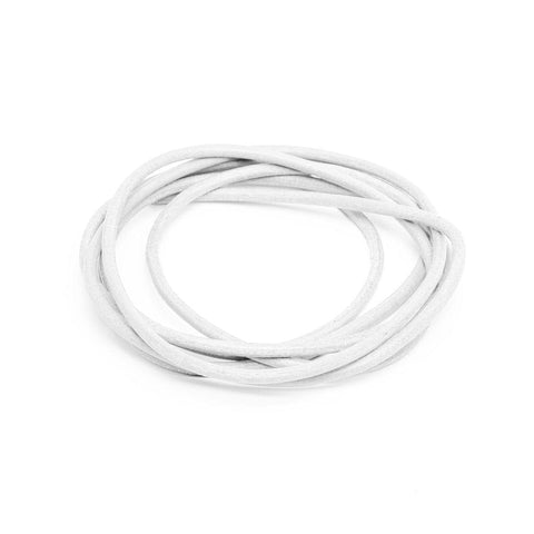 BeadsBalzar Beads & Crafts (180102) High Grade Rounded Cowhide leather 2mm Dyed white (1 met)