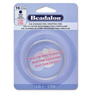 BeadsBalzar Beads & Crafts (180S-016) 316L STAINLESS STEEL WIRE ROUND 16 GAUGE-1.75MET