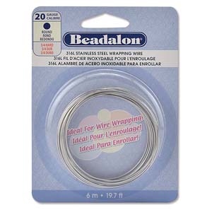BeadsBalzar Beads & Crafts (180S-020) 316L STAINLESS STEEL WIRE ROUND 20 GAUGE-6M