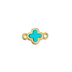 BeadsBalzar Beads & Crafts 24.KT.GD.PL/ TURQUOISE (GQC8516-GB) (GQC8516-X) Alloy Cross 11mm with 2 rings (4 PCS)