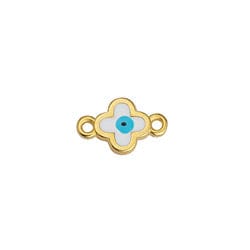 BeadsBalzar Beads & Crafts 24.KT.GD.PL. /WHITE (GQC8516-GW) (GQC8516-X) Alloy Cross 11mm with 2 rings (4 PCS)