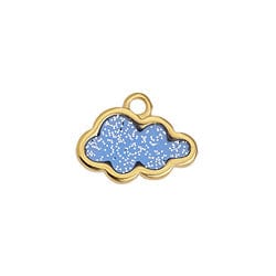 BeadsBalzar Beads & Crafts 24KT.GD.PL. / BLUE (GQC8744-GB) (GQC8744-X) Alloy Motif cloud vitraux pendant 16x12mm (2 PCS)
