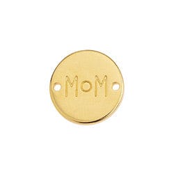 BeadsBalzar Beads & Crafts 24KT.GD.PL (GQM8514-G) (GQM8514-X) Alloy Round motif Mom with 2 holes 15.5mm (2 PCS)