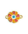 BeadsBalzar Beads & Crafts 24KT.GD.PL/MIX (GQM8559-GY) (GQM8559-X) Alloy Flower 18x13mm motif with 2 rings (1 PC)