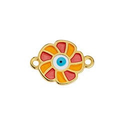 BeadsBalzar Beads & Crafts 24KT.GD.PL/MIX (GQM8559-GY) (GQM8559-X) Alloy Flower 18x13mm motif with 2 rings (1 PC)