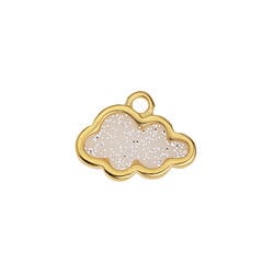 BeadsBalzar Beads & Crafts 24KT.GD.PL. / WHITE (GQC8744-GW) (GQC8744-X) Alloy Motif cloud vitraux pendant 16x12mm (2 PCS)