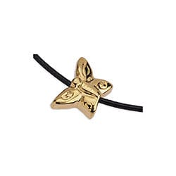 BeadsBalzar Beads & Crafts 24KT. GD.PLATED (GQB8661-GP) (GQB8661-X) Alloy 9 x 12.8mm Butterfly slider (4 PCS)