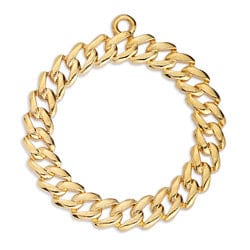 BeadsBalzar Beads & Crafts 24KT GOLD PL. (GQR7724A) (GQR7725X) Motif chain hoop 32mm pendant (2 PCS)