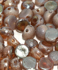 BeadsBalzar Beads & Crafts (2HC-00030-22580) 2-HOLE CABOCHON 6 MM CRYSTAL ETCHED CELSIAN FULL