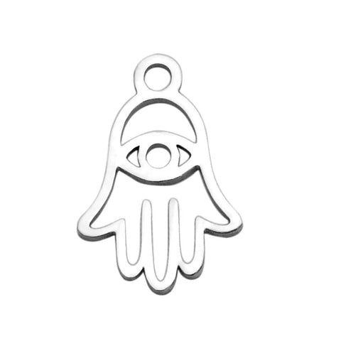 BeadsBalzar Beads & Crafts 304 Stainless Steel Charms, Hamsa Hand (SH4724)