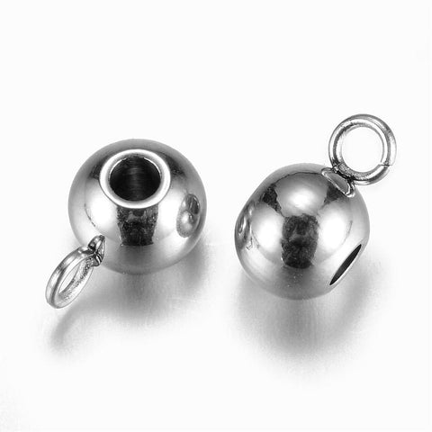 BeadsBalzar Beads & Crafts 304 Stainless Steel Hanger Links, Rondelle Bail Beads, (SL5036)