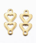 BeadsBalzar Beads & Crafts 304 Stainless Steel Links, Heart, Golden 12MM (SH5030)