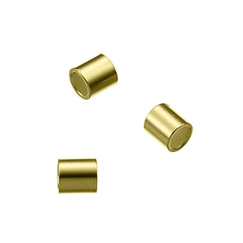 BeadsBalzar Beads & Crafts (925-45J1) STER.SILV. /GOLD PLATED (925-45X) Sterling silver 2x2mm squeeze smooth tubes (1.1 GMS / +/-38PCS)