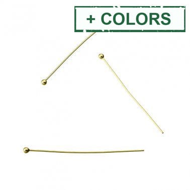 BeadsBalzar Beads & Crafts (925-53X) Sterling silver Bead pins, 30mm head, 0.4mm wire, 1,5mm (10PCS)