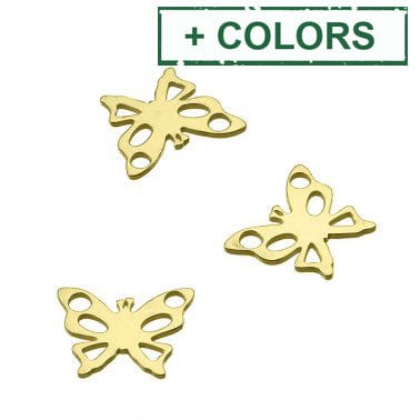 BeadsBalzar Beads & Crafts (925-BP65-S) SILVER 925 7MM LASER CUT BUTTERFLY CHARMS (2 PCS)