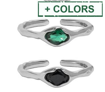 BeadsBalzar Beads & Crafts (925-BR07-X) Anniversary Oval CZ Simple 925 Sterling Silver Adjustable Ring (1 PC)
