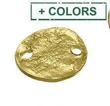 BeadsBalzar Beads & Crafts (925-CP71-X) SILVER 925 16MM IRREGULAR ROUND MEDALS 2 HOLES (1 PC)